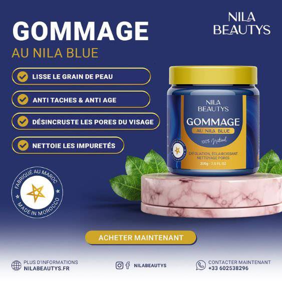 Gommage Exfoliant au Nila Bleu | Exfoliant nila royal - nilabeautys.com