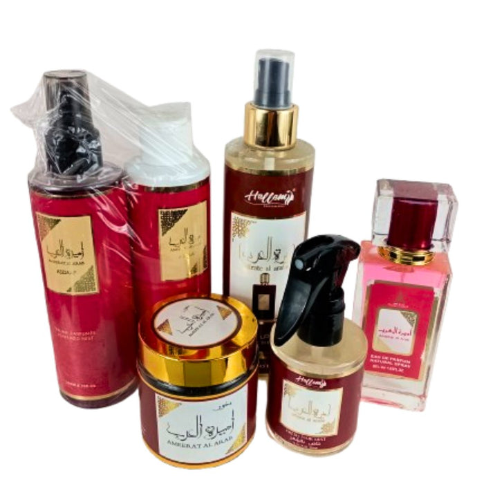 Coffret Amirat El Arabe - 6 produits : Parfum, Bakhour, Crème - nilabeautys.com