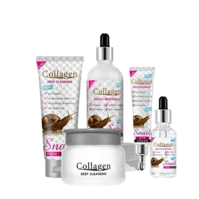 Collagène Pack Soins Anti - Âge Collagène & Escargot - Sérum, Crème et Nettoyant - nilabeautys.com