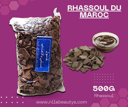 Ghassoul du Maroc Misour 500G | Argile savonneuse traditionnelle | Rhasoul Marocaine - nilabeautys.com