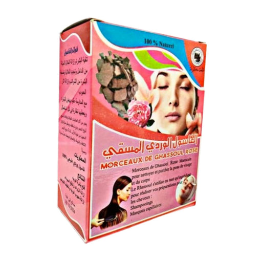 Ghassoul en morceaux 150g au pétales de rose Marocaine - Rhassoul Purifiant naturel pour peau et cheveux - nilabeautys.com