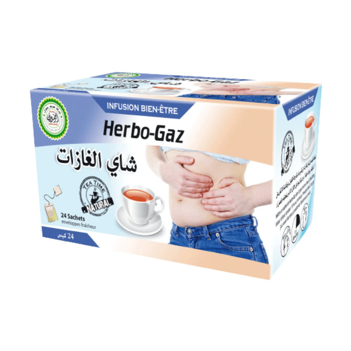 Herbo gaz | Thé | 24 sachets | Asoulagement inconforts gastriques - nilabeautys.com