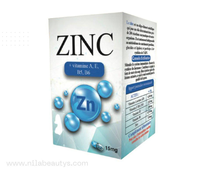 Zinc 30 gélules | Complément alimentaire | Soutien pour l'immunité, la peau et la santé globale - nilabeautys.com