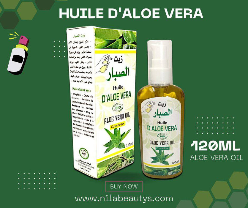 Huile d'Aloé Vera Cosmétique Spray 120ml | Hydrate, protège et renforce votre peau et vos cheveux ! - nilabeautys.com