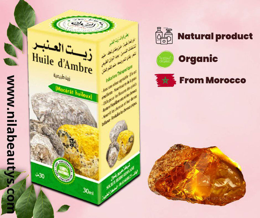 Huile d'Ambre 30ml du Maroc | Ambre oil | Hydratante rafraîchissante - nilabeautys.com