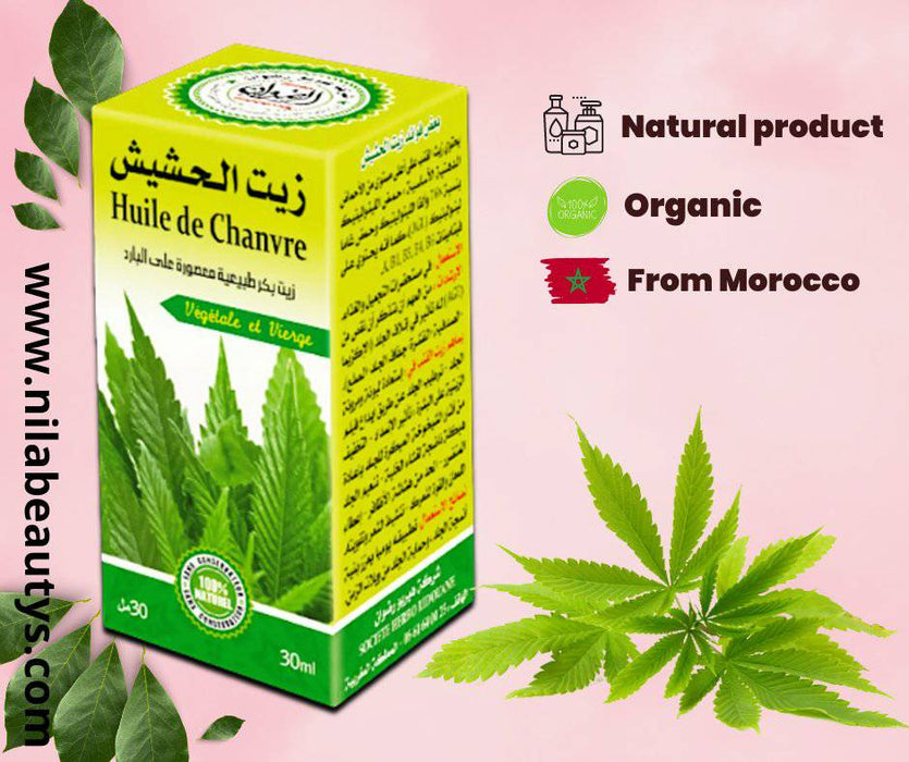 Huile de Chanvre Bio du Maroc 30ml | Un cosmétique essentiel pour les peaux sèches et sensibles - nilabeautys.com