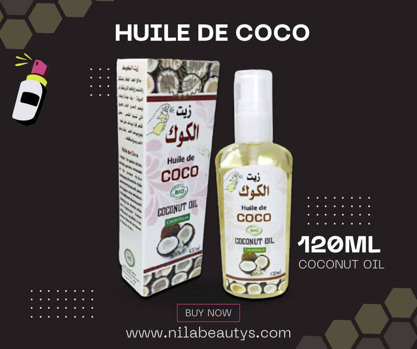 Huile de Coco Cosmétique 120ml | Hydratation intense et protection pour une peau éclatante ! - nilabeautys.com