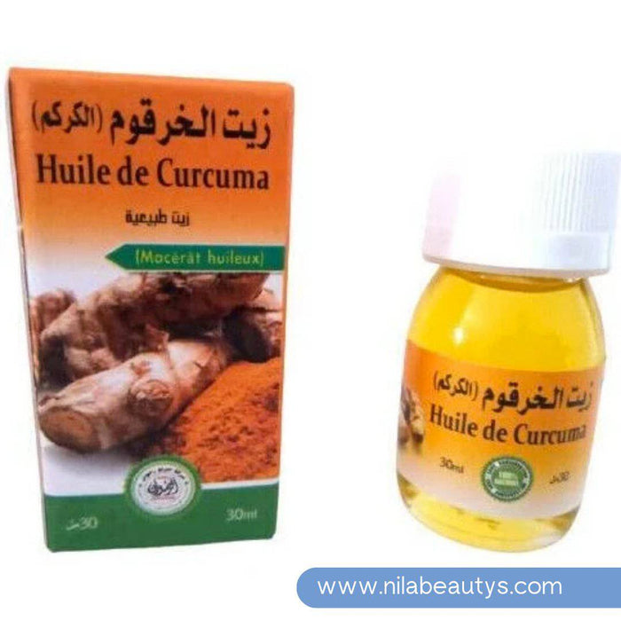 Huile de curcuma 30ml du Maroc | Blanchissante, antitache et revitalisante pour une peau éclatante - nilabeautys.com
