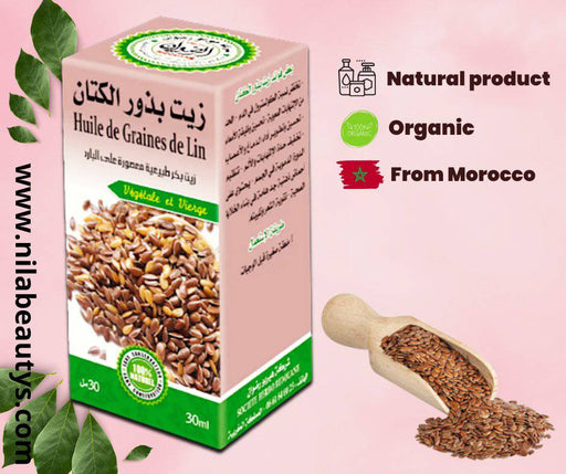 Huile de graines de lin 30 ml | Solution naturelle pour les problèmes de peau - nilabeautys.com