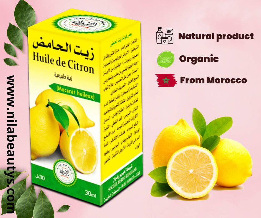 Huile végétale de citron 30ml - nilabeautys.com