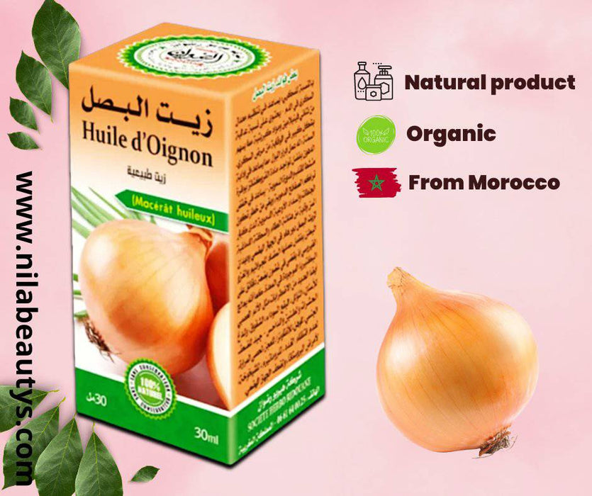 Huile d'Oignon 30ml | 100% naturelle bio | Onion Oil | Cheveux, Huile de Visage - nilabeautys.com
