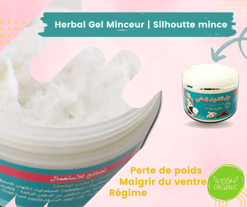 Herbal Gel Minceur au Gingembre et au Piment 200g | Produit Organique et Naturel du Maroc - nilabeautys.com