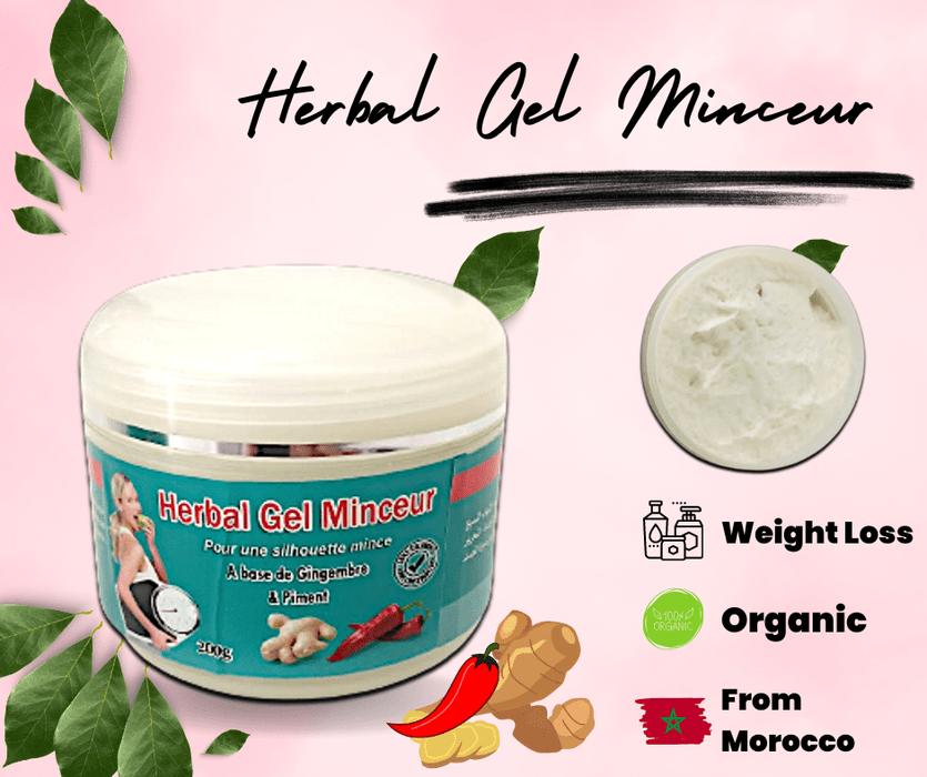 Herbal Gel Minceur au Gingembre et au Piment 200g | Produit Organique et Naturel du Maroc - nilabeautys.com