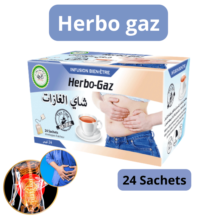 Herbo gaz | Thé | 24 sachets | Asoulagement inconforts gastriques - nilabeautys.com