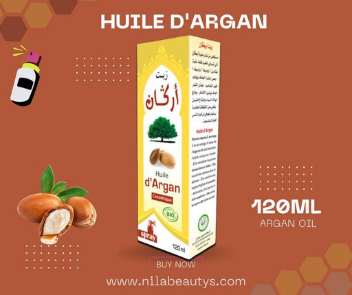 Huile d'Argan Spray 120ml Artisanale Bio du Maroc - nilabeautys.com