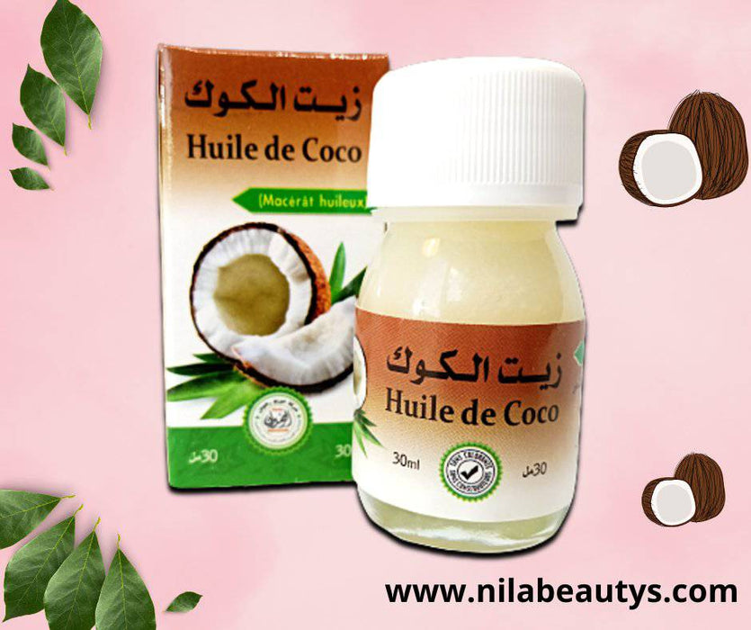 Huile de coco naturelle 30ml | Du Sri Lanka pour des soins de beauté - nilabeautys.com