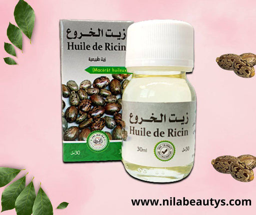 Huile de ricin 30ml | 100% pure et naturelle | EL kharwaa Oil | زيت الخروع الطبيعي - nilabeautys.com