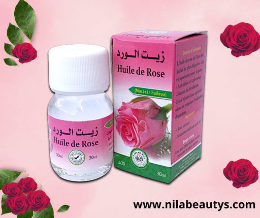 Huile de rose végétale du Maroc 30ml | 100% naturelle | Anti - âge | anti - rides - nilabeautys.com