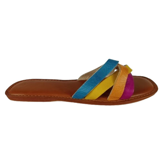 Multicolore sandales marocain women bleu jaune orange - Confortables, Durables et Élégantes - nilabeautys.com