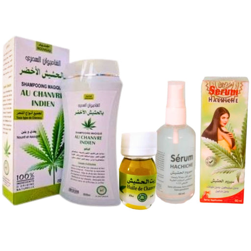 Pack au chanvre | Shampoing, Huile 30ml, Sérum | Soins capillaires naturels et revitalisants du Maroc - nilabeautys.com