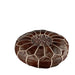 Pouf marocain en cuir avec coutures blanches , Cadeaux maison et Cadeaux de mariage - nilabeautys.com