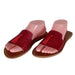 Sandale nu - pieds artisanale marocaine coloré rouge avec Motif tcharchifa artisanal - Confortables, Durables et Élégantes - nilabeautys.com