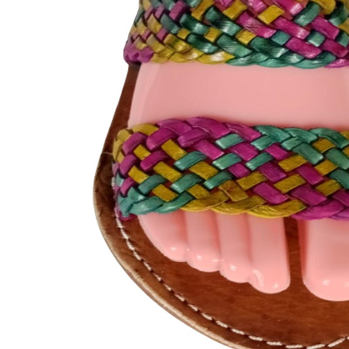 Sandale nu - pieds de chats doublé multicolore marocain artisanal - Confortables, Durables et Élégantes - nilabeautys.com