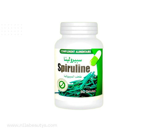 Spiruline 60 gélules | Complément alimentaire - Super - aliment riche en nutriments essentiels - nilabeautys.com