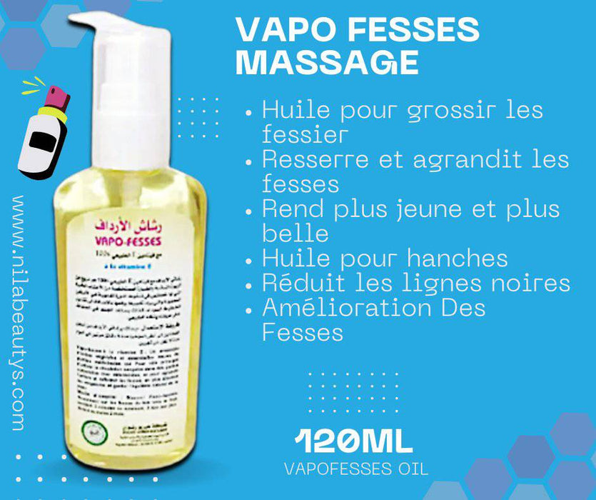 Vapo Fesses 120ml | Huile améliorez la fermeté et la beauté de vos fesses et de vos hanches - nilabeautys.com